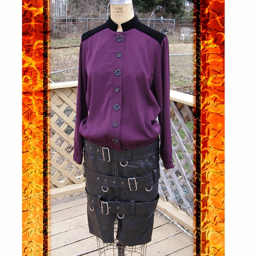 NWT rare badass GF Ferre leather bondage skirt 8